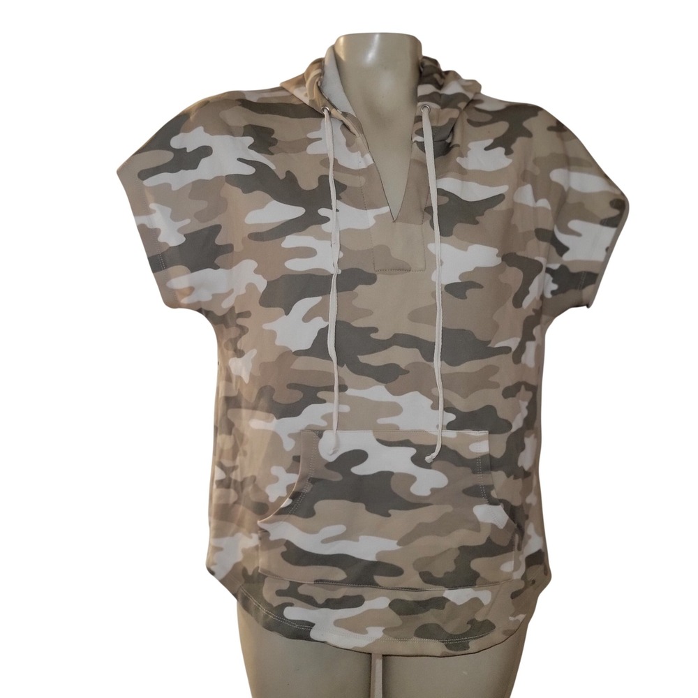 Philosophy Republic Clothing Camouflage Short Sleeve Hoodie‎  M outdoor casual